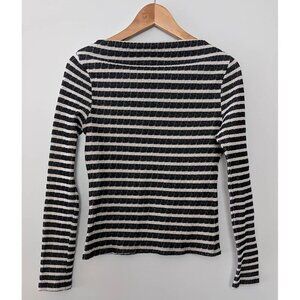 Long Sleeve Stripe Boat Neck Top